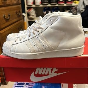 Mens hightop Adidas All white shoes